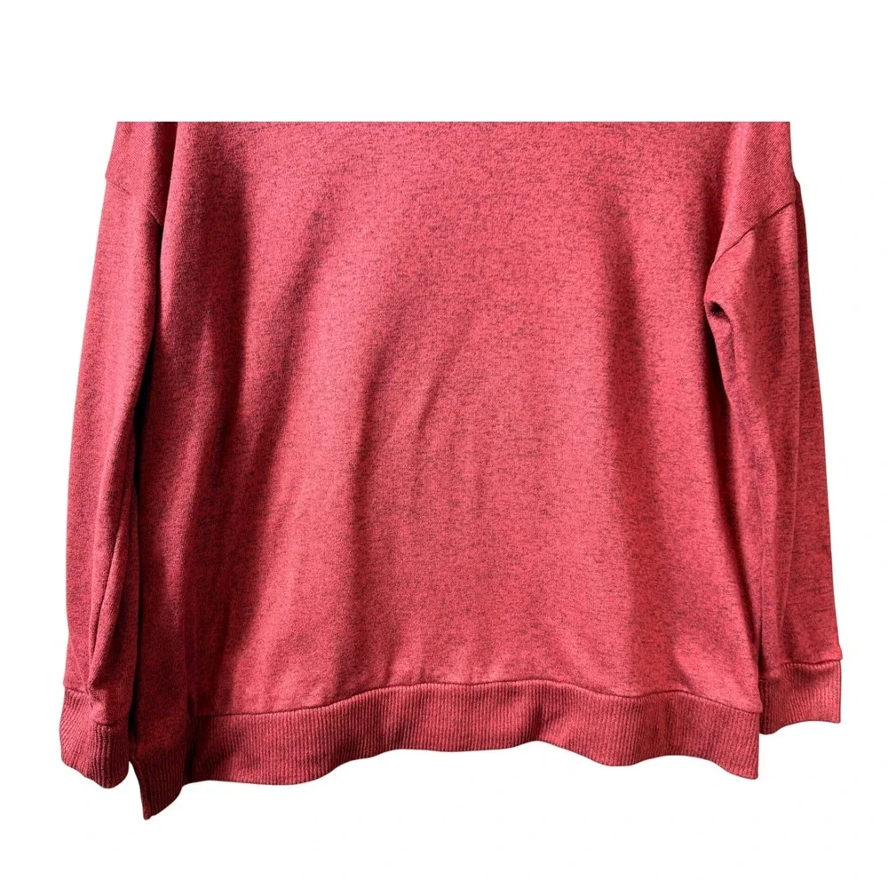 Donna Karan Sleepwear‎ Women's Red Marled Knit Crewneck Sweatshirt Size S